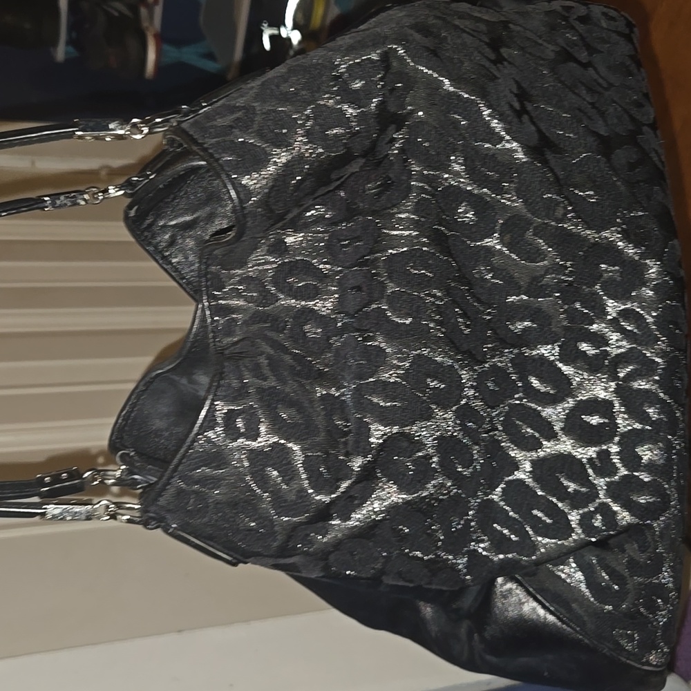 Coach Black Leopard Print Purse - Picture 5 of 11